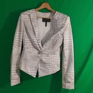 Bcbg maxazria s cream/brown snake print blazer